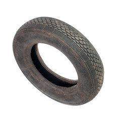 Small tire over white