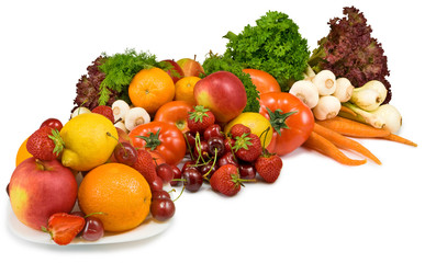 ripe fruits and vegetables
