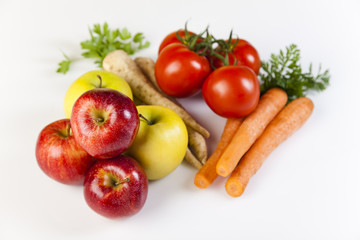 Fruits, vegetables, fruit juices, vegetable juices, healthy food