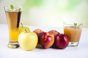 Fruits, vegetables, fruit juices, vegetable juices, healthy food