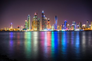 Dubai Marina at night, Dubai.