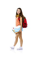 Student girl isolated