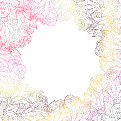 Fototapeta na wymiar Vector Colored Floral Background. Hand Drawn Texture with Flower