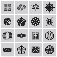 geometric figures Black icons set2. Vector Illustration eps10