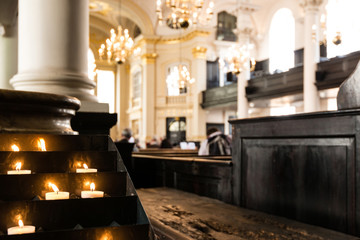 prayer candles in the church