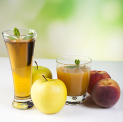 Fruits, vegetables, fruit juices, vegetable juices, healthy food