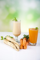 Fruits, vegetables, fruit juices, vegetable juices, healthy food