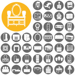 House Furniture Icons set. Vector Illustration eps10