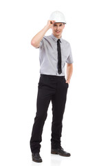 Relaxed engineer posing