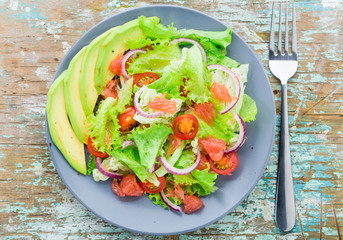 Avocado salad on a plate