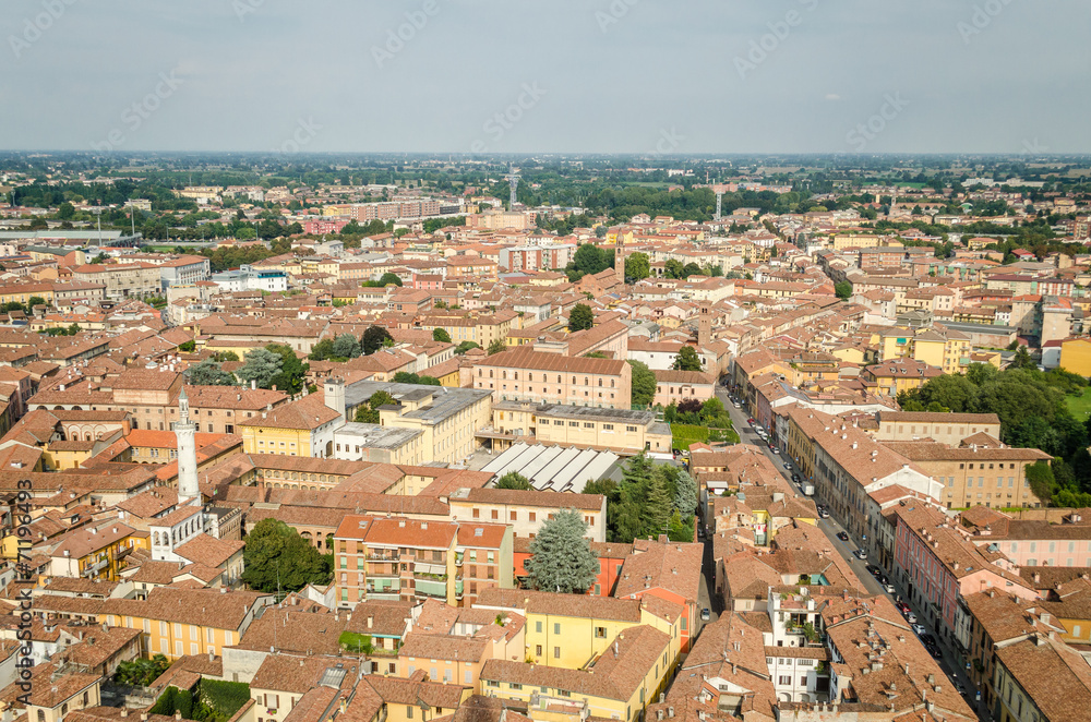 Wall mural Cremona, Italy, panorama from the Torrazzo