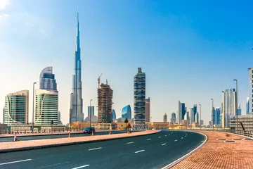 Fototapete Burj Khalifa Straße nach Dubai, Dubai.