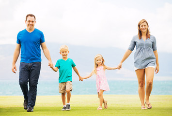 Happy Family Outside