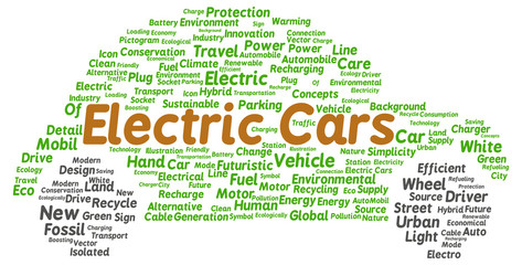 Electric cars word cloud shape