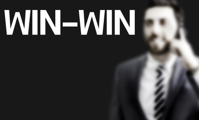 Business man with the text Win-Win in a concept image