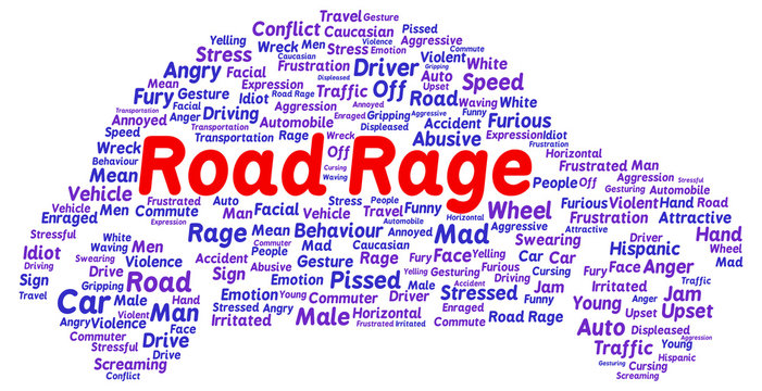 Road Rage Word Cloud Shape