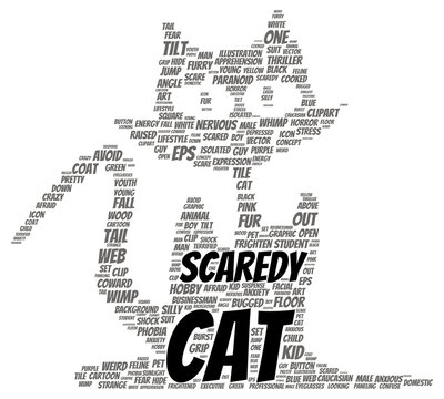 Scaredy cat word cloud shape