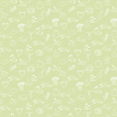 Kitchen seamless pattern with vegetables