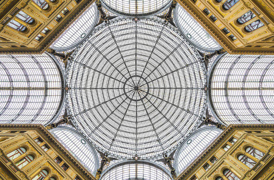 Naples - Dome Inside The Gallery Principe Umberto I