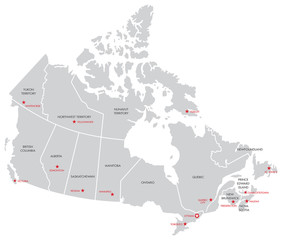 Canada Map with Capitals