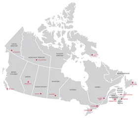 Fotobehang Canada Map with Capitals © artenz118