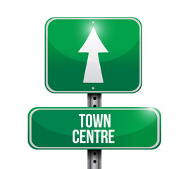 town centre street sign illustration