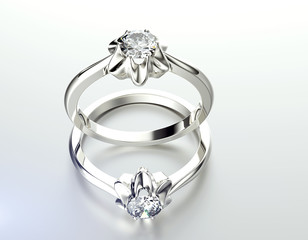 Wedding Ring with Diamond. Jewelry background