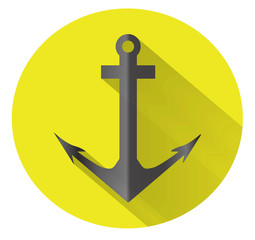 Anchor flat shadow.Vector illustration