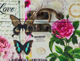 colse up of modern lock and beautiful butterfly pattern and flow
