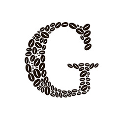 Letter G made of coffee beans vector set