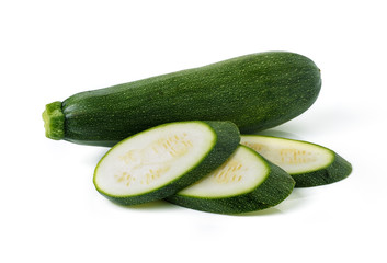 Fresh zucchini isolated on white