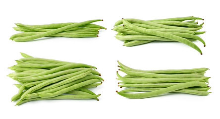 green beans on white background