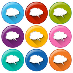 Obraz premium Round buttons with empty cloud templates