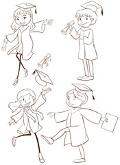 A plain sketch of a graduation ceremony