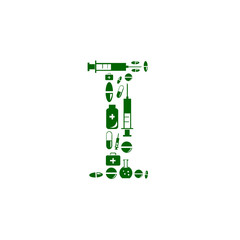 Letter I, alphabet of medicine pills