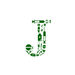 Letter J, alphabet of medicine pills
