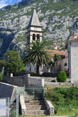 Naklejka premium The old church of St. Matthew on Kotor Riviera. Montenegro