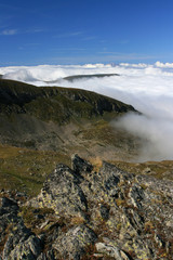 Mer de nuages et le Grand Veymond, vus de la Crête de Brouffier