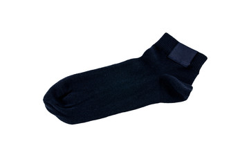 Black sock on white background