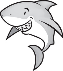 Fototapeta premium great white shark funny looking illustration vector