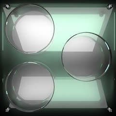 polished metal background with glass
