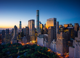 New York city - sunrise over central park and Manhattan
