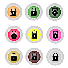 Locks icons set - Vector