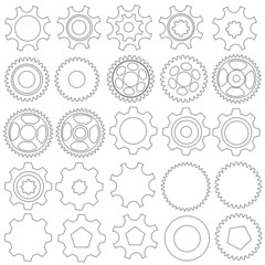 Cogwheels. Vector collection