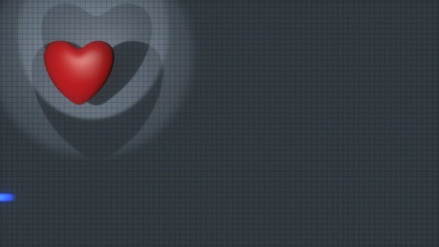 ECG trace and pulsating heart