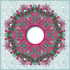 floral round pattern in ukrainian oriental ethnic style
