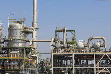 Refinery plant with sunny day