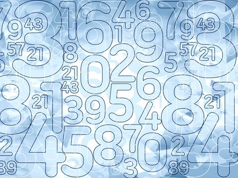 abstract delicate blue numbers background