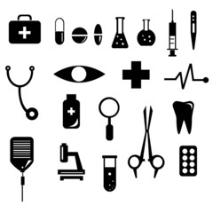 Medical Icons with White Background