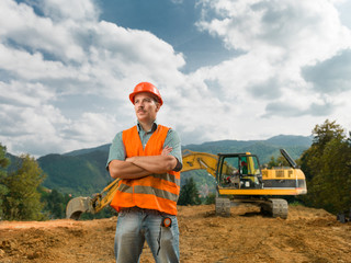 engineer standing on construction site